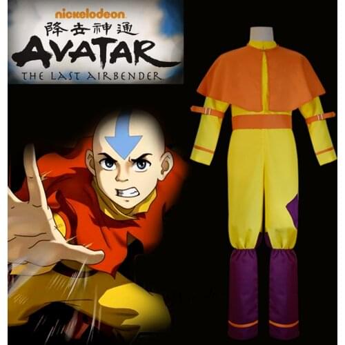 Movie Avatar The Last Airbender Cosplay Avatar Aang Costume Comic Avatar Legend About Aang Cosplay Clothes Set For Halloween