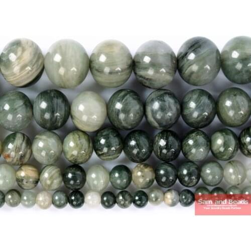 Free Shipping Natural Stone Green Grass lace Aagtes Beads For Jewelry Making Strand 15" 4 6 8 10 12mm Pick size DBS9