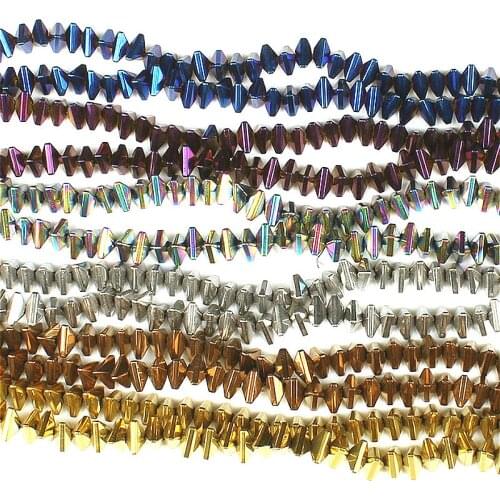 Natural Stone Hematite Triangular Loose Beads 4x3mm6x3mm Magnet Plated Beads Making Jewelry DIY Necklace Bracelet Jewelry 16Inch