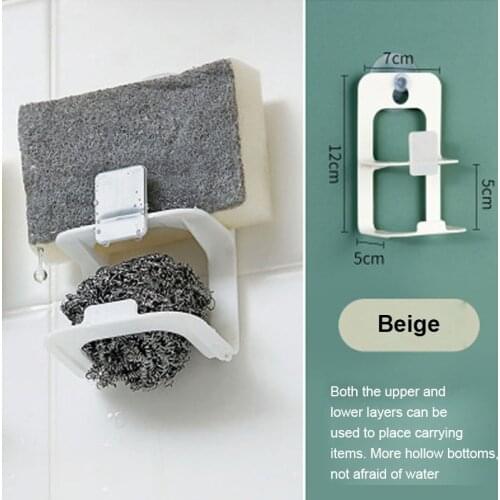 Suction Cup Sink Drain Rack Sponge Storage Holder Sink Soap Rack Drainer Rack Organizer Self Adhesive Sink Kitchen Sponges Rack