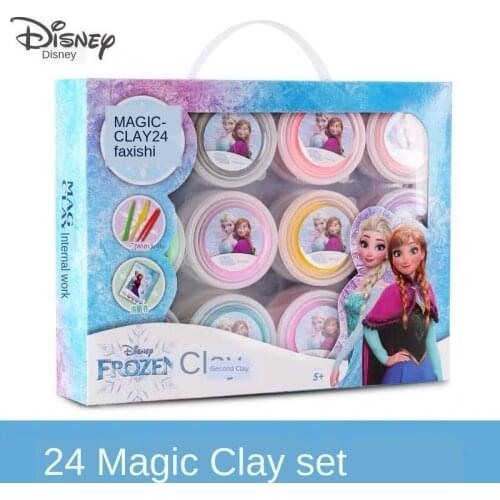 Disney Ultra Light Clay Mickey Frozen Childrens Handmade Plasticine Color Clay Toddler DIY Paper Clay Toy Set gift for kids