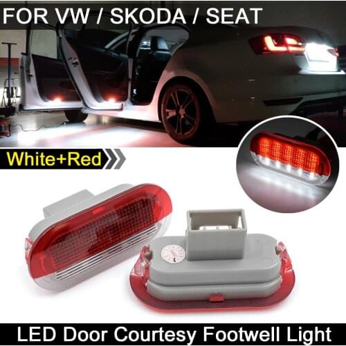 For VW Beetle Jeeta Bora Golf Polo Sharan Vento Touran SKODA SEAT Alhambra Leon Toledo LED Side Door Courtesy Lamp Door light