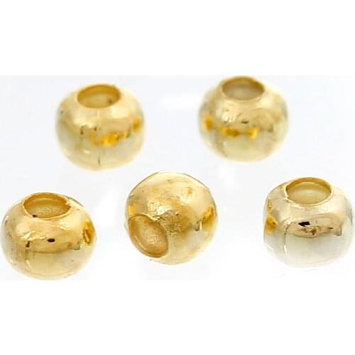 DoreenBeads 1000PCs Gold color Smooth Ball Spacers Beads 3mm Dia. (B01091), yiwu