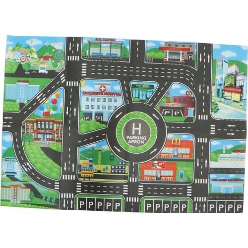 City Traffic Road Track Play Mat Toy Car Playing Game Baby Crawl Carpet Rug