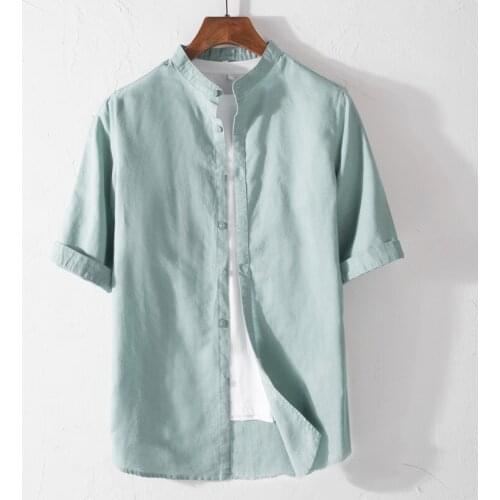 JACETION LAN Mens Linen Shirts