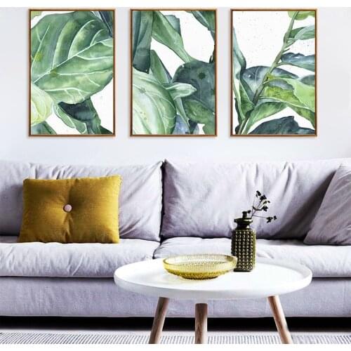 Leaf Plant Poster Nordic Canvas Painting Home Decor Wall Art Abstract Watercolor Flower Office Living Room Picture Backdrop DIY