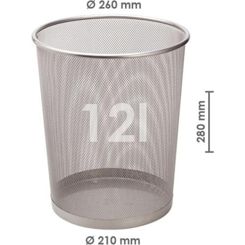 Metal Perforated Garbage Bucket Silver Color
