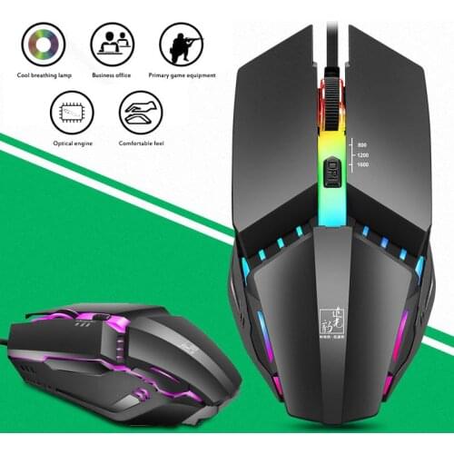 Mouse Gaming PC Wired LED Color Light Optical Computer Office Mouse Ergonomic Left Right Hand Gamer Mice Game Mause