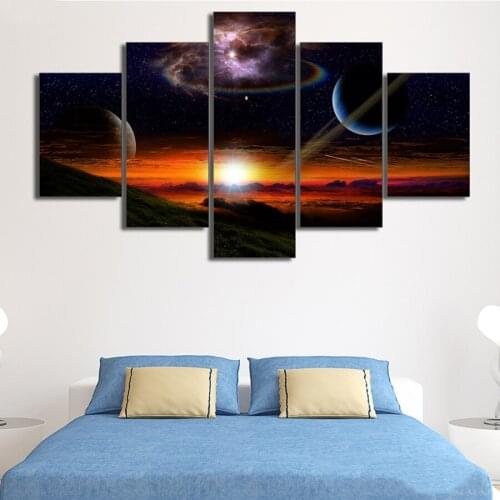 Space Abstract 5 Pieces Galaxy Modern Picture Diamond Painting mosaic resin full Square Round Cross-Stitch rhinestone Embroidery