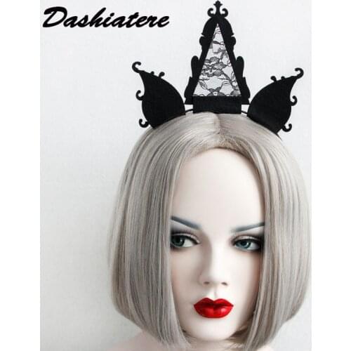 Exaggerated Tiara Lace Unicorn Headband Crown Goth Halloween Rave Party Hair Hoop Photography Head Jewellery for Women