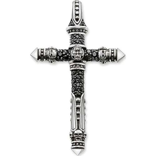 Cross Pendants 925 Sterling Silver Vintage Skull Skeleton Jewelry Making Necklace Women Men Boy DIY Accessories Findings Gift