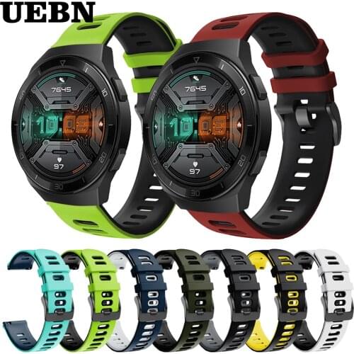 UEBN 22mm Correa Silicone Band for HUAWEI WATCH GT 2 46mm Sport GT 2e Strap Replaceable accessories Watchbands Bracelet