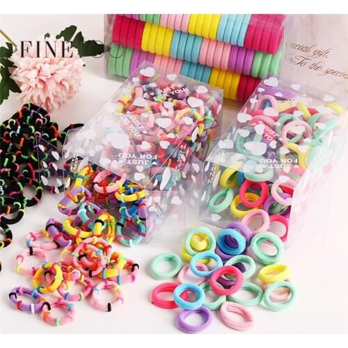 1.5CM Colorful Nylon Soft Rubber Bands For Girls Ponytail Holder Children Elastic Hair Bands Scrunchie Kids Hair Accessories