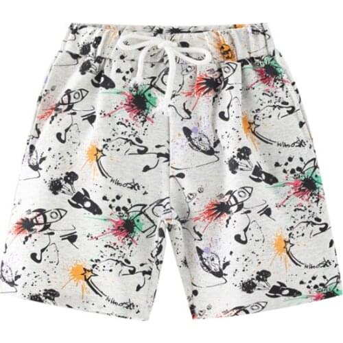 Jumping Meters Clothes Shorts Summer Graffiti Pattern Cotton Belt Teenager and Childern Pants Toddler Casual Style 2-7Years