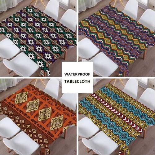 Tablecloth and Tapestry dual purpose Colorful geometric ethnic pattern print style waterproof Rectangle square Table Cloth