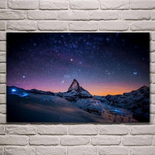 Space night tilt Matterhorn wonder zermatt Switzerland landscape EX316 living room home wall art decor wood frame fabric posters
