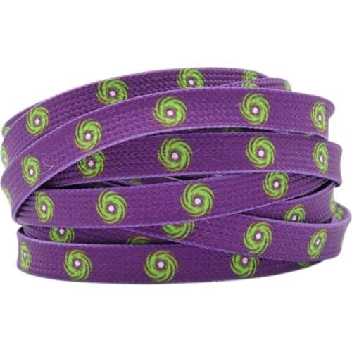 Weiou New Fantastic 7mm Purple Shoelaces With Prints Green Hurricane For Sneaker Sports Shoe Laces Clothing Accessories 60-180cm