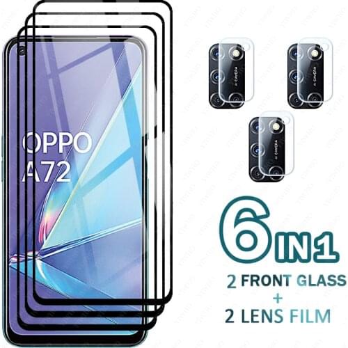 Tempered glass on For oppo a72 Screen Protectors Protective Glass for oppo a 72 72a 6.5" CPH2067 Camera lens Phone safety Film