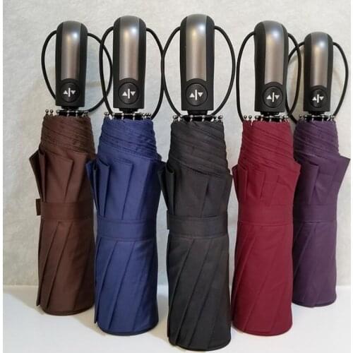 Wind Resistant 3 Folding Automatic Umbrella Rain Women Auto Luxury Big Windproof Umbrellas Rain For Men Woman Coating Parasol