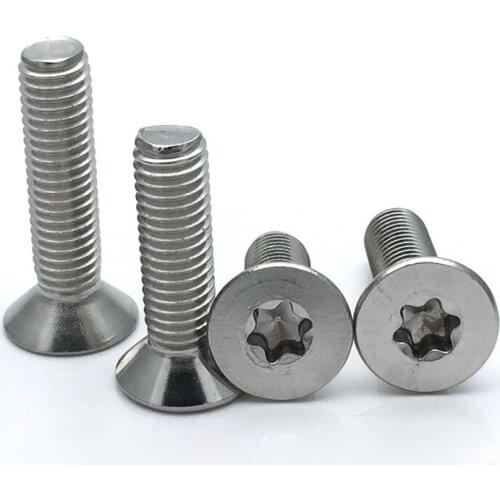 10pcs M6 stainless steel countersunk Torx screws T&TX flat head anti-theft without column screw mechanical bolt 8mm-50mm long
