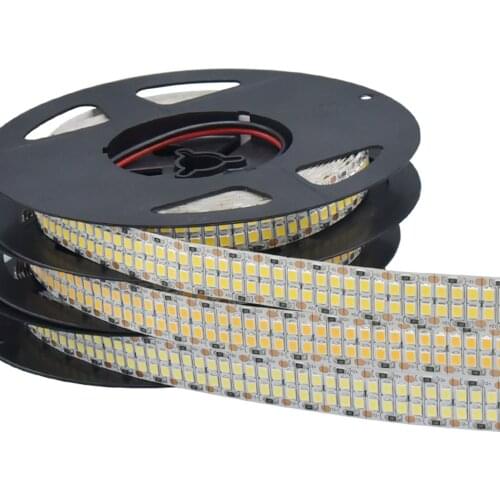 5M LED Strip Light 240LEDs/m DC 12V 24V Warm White Cool White Double Row Flexible Led Strip SMD 2835 LED Diode Ribbon Tape Lamp