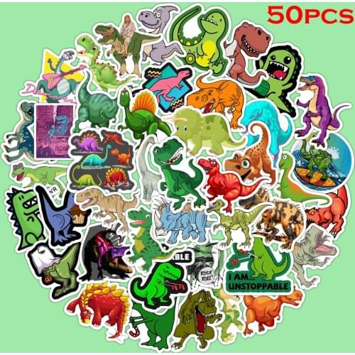 50PCS Cute Cartoon Dinosaur Stickers DIY Phone Snowboard Laptop Luggage Fridge Guitar Graffiti Waterproof Classic Stickers
