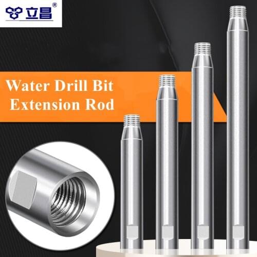LICHANG Adapter Thread M22 Water Drill Bit Core Hole Connecting Extension Rod Concrete Wall Perforator 45# Steel 200-500mm Tools