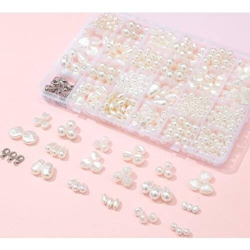 White Pearl Accessories For DIY Earring Irregular Imitation Pearl Beads For Jewelry Making Bracelet Bead Handmaking Jewelry Set