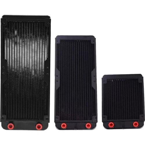 120/240/360mm 18 Pipe Screw Thread Computer Liquid Discharge Water Heat Exchanger Aluminum Radiator For 12cm Fans