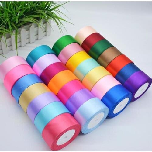 6mm-50mm Satin Ribbons 25Yards/Roll DIY Artificial Silk Crafts Supplies Sewing Accessories Wedding Christmas Party Decoration