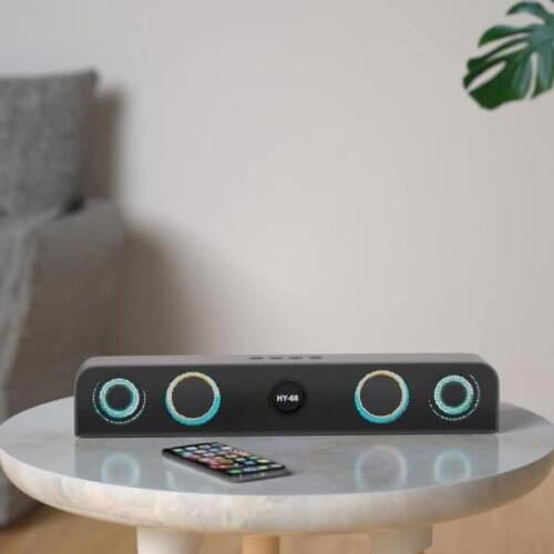 Wireless Bluetooth Soundbar for PC TV 10W Portable Bluetooth Speaker with LED Lights Loud Voice Heavy Bass Subwoofer Loudspeaker
