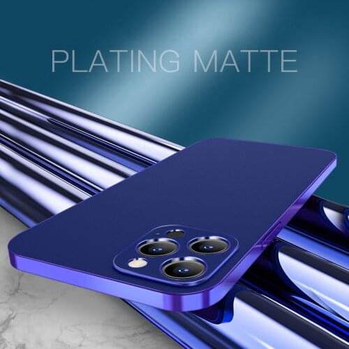 For iPhone 12 Pro Max Case Electroplated Matte Square Phone Case For iPhone 11 Pro Max XS Max XR X 8 7 Plus Soft TPU Back Cover