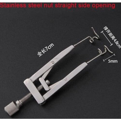 Children ophthalmic eyelids opening distractor nut with stainless steel straight edge opening