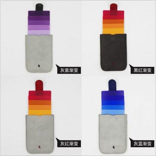 DHL 50 pieces Ultra Slim Pulled Card Holders Colorful Gradient Smart Card Wallet Money Bags Portable Cards Money Short Purse