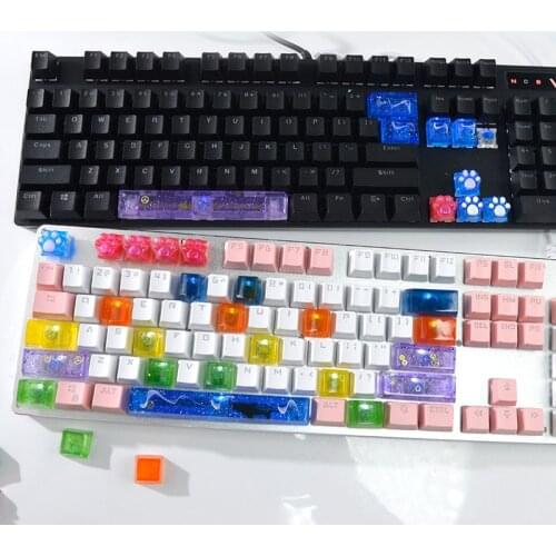 1Set Mechanical Keyboard UV Crystal Resin Epoxy Molds Key Cap Silicone Casting Mould For Manual DIY Handmade Crafts Making Tools