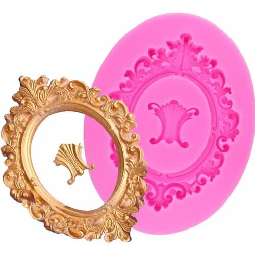 Bakeware Festive & Party Supplies Photo frame Silicone Molds Cake Border Decoration tools Leaf texture Fondant Mold T1147