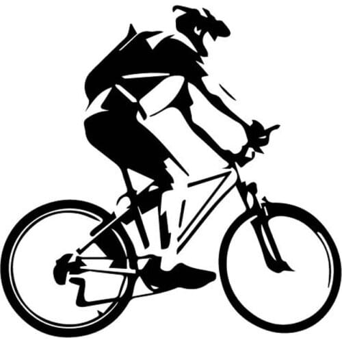 Delicate Cyclist Bike Cycling Beautiful KK Vinyl Bicycle Decal Coolest Car Sticker Nice Mountain Bike Black/Silver 15cm*15cm