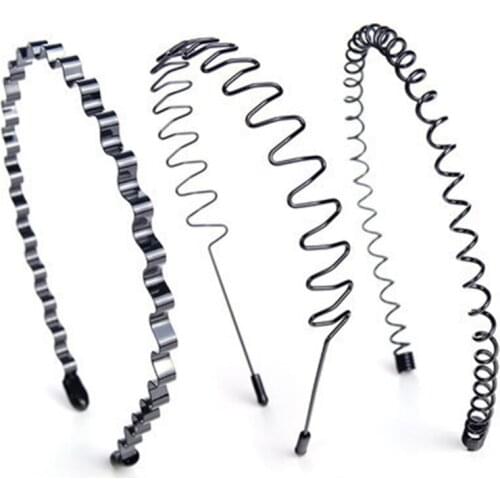 K3NF Unisex Wavy Headband Metal Fashion Sport Hairband Elastic Hair Hoop Multi-Style Non-slip Headband Hair Accessories