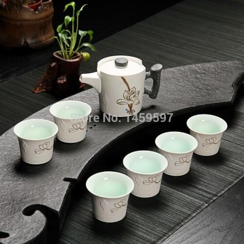 Top ceramics teapot mugs 8-piece tea set crafts cup handmade teapot kungfu tea pot yixing teapot 3 styles tea sets