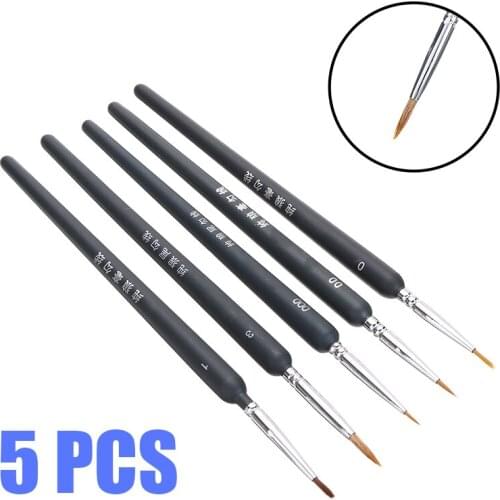 5pcs Hook Line Pen Fine Tip Detail Paint Brushes Professional Nylon Brush Miniature Model Maker Artist Painting Tool