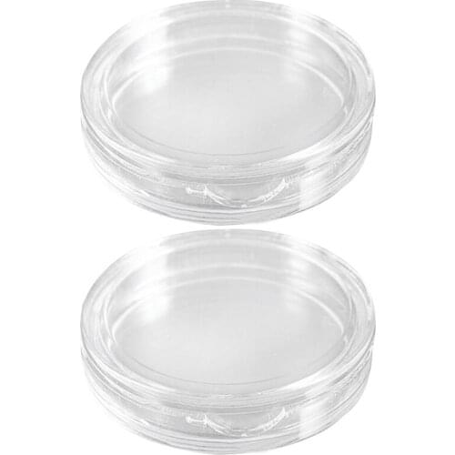 20 Pcs Transparent Plastic Small Round Box Coin Box, 10 Pcs 18Mm & 10 Pcs 20Mm