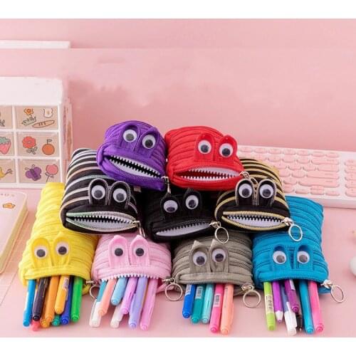 Creative caterpillar zipper pencil case school Stationery storage bag cute Pen holder student pen case for kids Kawaii pen bags