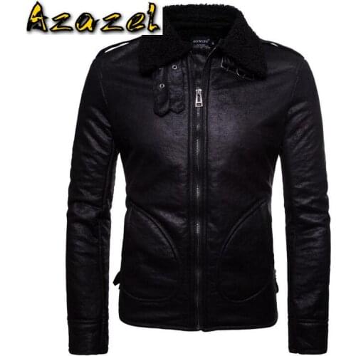 HOT 2020 Autumn and winter new European size Brand Fur Coat Men keep warm leather clothes male Fashion PU leather jacket S-XXL