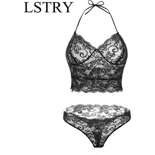 LSTRY Erotic Europe Brand Sales Sexy Lace Women Push Up Bra Sets High Quality Bra And Panty French Lace Breathable Sex Lingerie