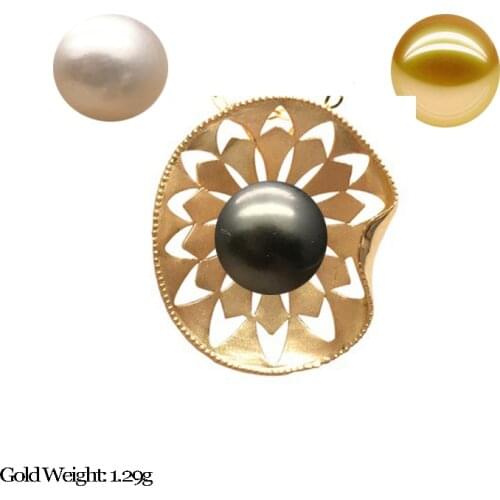 MADALENA SARARA Pure Gold Au750 Saltwater Pearl Pendant 18K Gold Chain Women Necklace