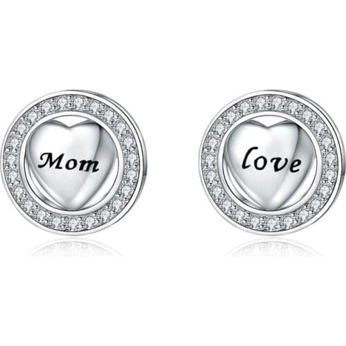 BONISKISS 2002 Fashion Jewelry Women Earring Mom Love Stud Earrings For Women Charm Memorial MotherS DAY Birthday Best Gift