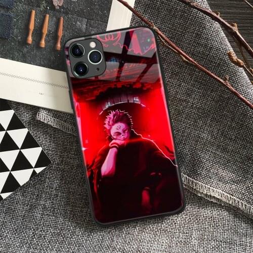 Sukuna Jujutsu Kaisen Anime Soft Silicone Glass Phone Case for IPhone SE 6s 7 8 Plus X Xr Xs 11 12 Mini Pro Max Samsung