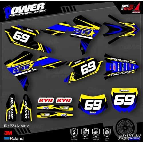 PowerZone Custom Team Graphics Backgrounds Decals 3M Stickers Kit For YAMAHA 2016-2018 WR450F 2015-2018 YZ450FX 012