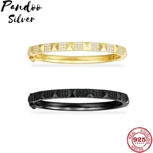 Fashion Charm Sterling Silver Copy 1:1 Copy,Unisex White Geometric Black Geometric Cuff Women Luxury 2021 Jewelry Gift