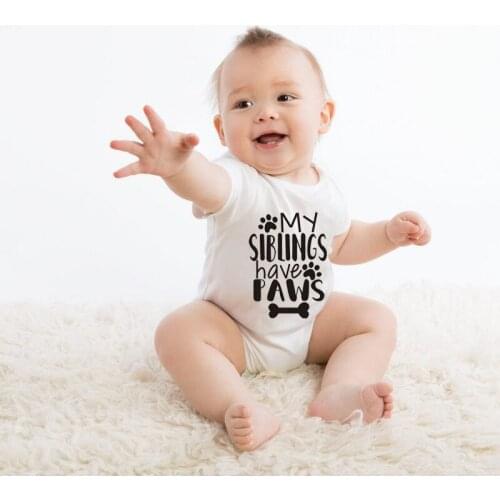 Newborn Baby Bodysuit Summer Clothes Boys Girls Jumpsuit Letter Short Sleeve Cotton Clothes Infant Outfits 0-24M for Kids Gifts